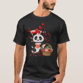 T-shirt Joyeux Valentines Day Love mignonne Panda Pasket (Devant)