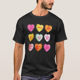 T-shirt Joyeux Valentines Jour Bonbons Conversation Coeurs