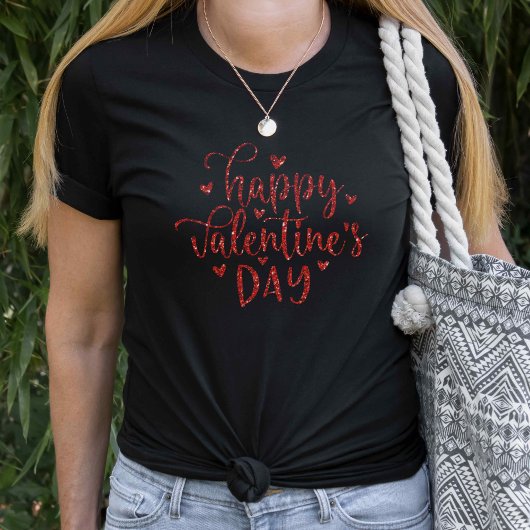 T-shirt Joyeux Valentines Jour Faux Parties scintillant ro