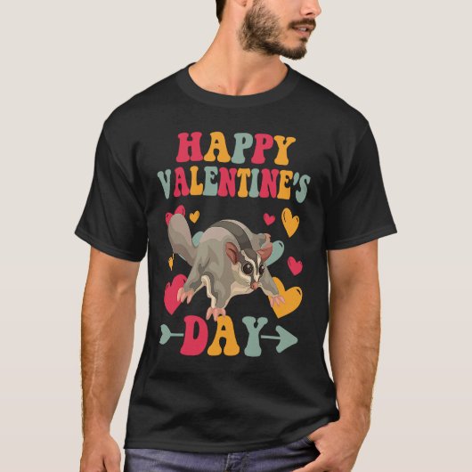T-shirt Joyeux Valentines Jour Sugar Glider Coeur Aimer Gr (Devant)