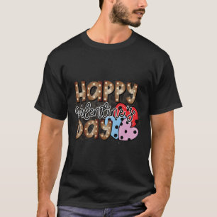 T-shirt Joyeux Valentines Jour Tomte Trois Coeurs Rose Gar