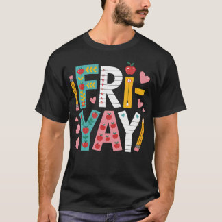 T-shirt Joyeux Vendredi Professeur Frite Yay Vendredi Drôl