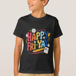 T-shirt Joyeux Venredi Drôle Professeur Vie Week-end Jeu d