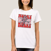 T-shirt Joyeux Vibes Retro Léopard Noël (Devant)