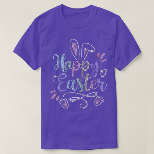 T-shirt Joyeux Visage De Lapin De Pâques Pour Femmes Fille (Design devant)