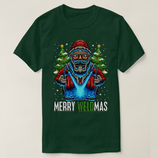 T-shirt Joyeux Weldmas Christmas Welder (Design devant)