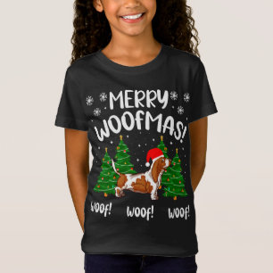 T-Shirt Joyeux Wofmas Noël Humour Basset Hound Animaux de 