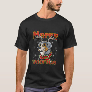 T-shirt Joyeux Woofmas Berger Australien Renne Chien Noël