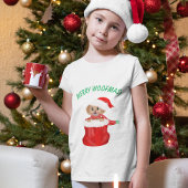 T-Shirt Joyeux Woofmas ! Chien à chiot dans le sac Père No