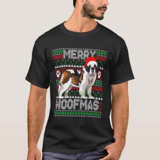 T-shirt Joyeux Woofmas mignonne Saint Bernard