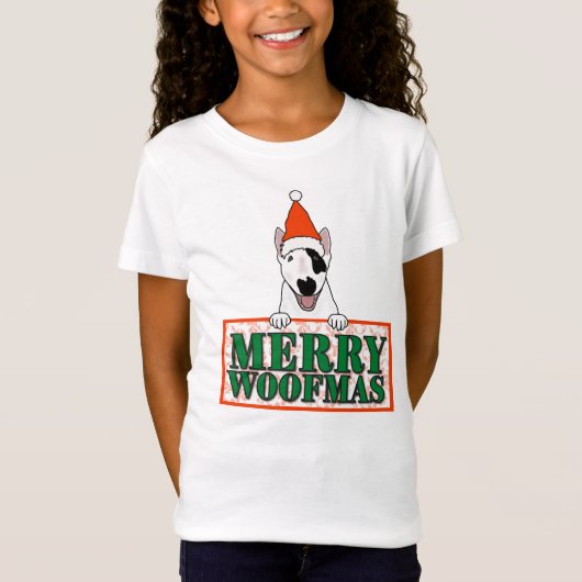T-Shirt Joyeux Woofmas ! Salutations de Noël d'un chien mi (Devant)