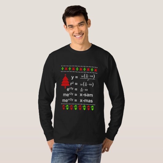 T-shirt Joyeux X Mas équation Math Enseignant de Math Noël (Devant entier)