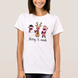 T-shirt Joyeux X-Mask Drôle Buffalo Plaid Père Noël Rei
