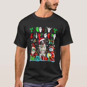 T-shirt Joyeux Xmas Langue des signes main Père Noël Bordu