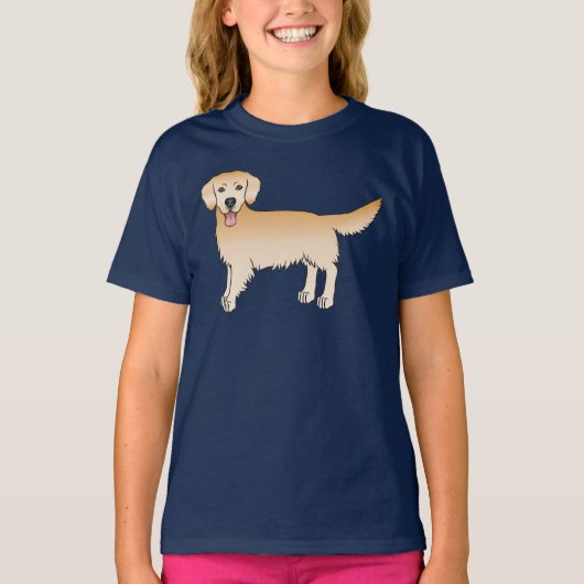 T-shirt Joyeux Yellow Golden Retriever mignon chien de des (Devant)