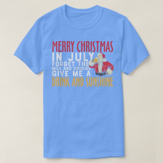 T-SHIRT JOYEZ NOËL EN JUILLET FUNNY SANTA CLAUS  (Design devant)