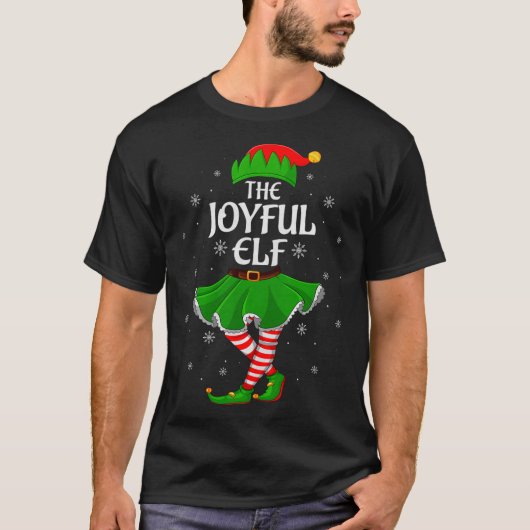 T-shirt Joyful Elf Christmas Family Girls Women Elf Squad (Devant)