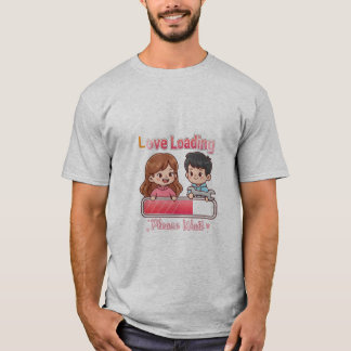 T-shirt 'J'T'aime en chargement' - Graphique roman