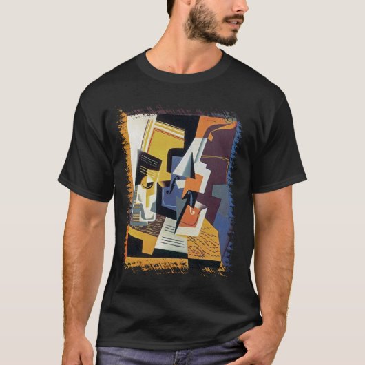 T-shirt Juan Gris - Violon et verre - Art Abstrait (Devant)