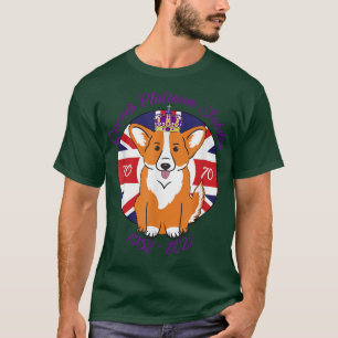 T-shirt JUBILÉ DE LA REINE 1952 2022 Chien de Corgi dans u