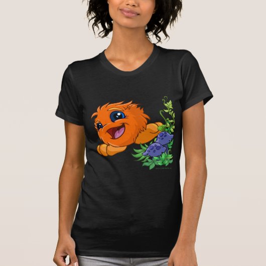 T-shirt JubJub orange heureux au central de Neopia (Devant)