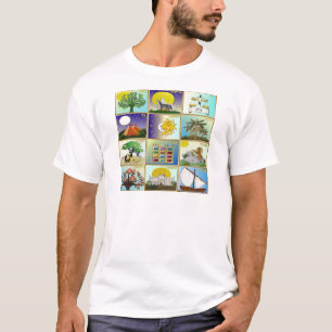T-shirt Judaica 12 Tribus d'Israël Panneaux d'art