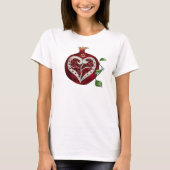 T-shirt Judaica Pomegranate Heart Hanoukka Rosh Hashanah (Devant)