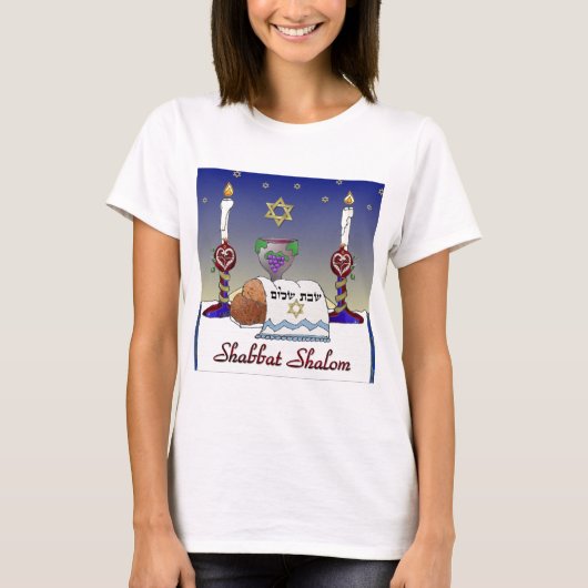T-shirt Judaica Shabbat Shalom (Devant)