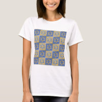 Judaica Star de David Metal Gold Blue