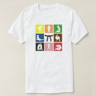 T-shirt Judo Color Belt Pop Art Judokas Silhouette
