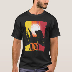 T-shirt Judo Hommes Vintage Judoka 80s Rétro Martial Japon