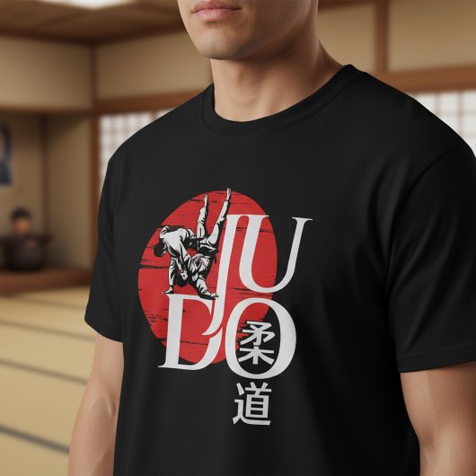 T-shirt Judo -Kanji, Rising Sun