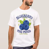 T-shirt Juicy Blueberry Freshness Guaranteed Fruit Label  (Devant)