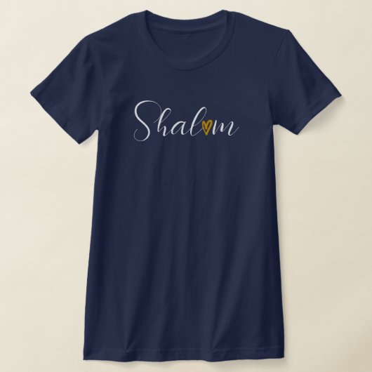 T-shirt juif Cursive manuscrit Shalom (Poser)