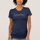T-shirt juif Cursive manuscrit Shalom (Devant)