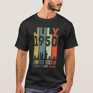 T-shirt Juillet 1950 72 Anniversaire 1950