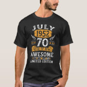 T-shirt Juillet 1952 70e anniversaire 70 ans 1 (Devant)
