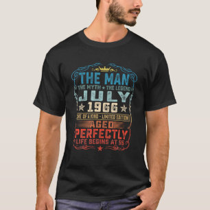T-shirt Juillet 1966 Homme Mythe Légende 55E Anniversaire