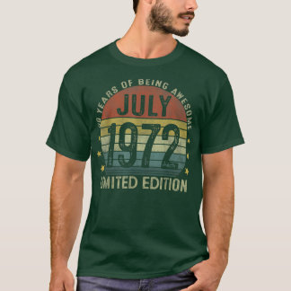 T-shirt Juillet 1972 50e anniversaire Vintage Cadeaux de 5