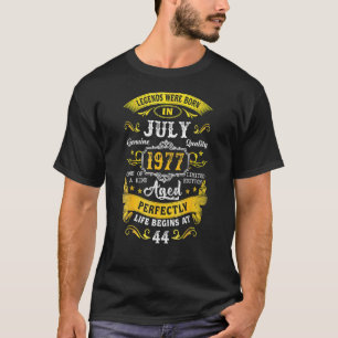 T-shirt Juillet 1977 44e anniversaire 44 ans Hommes âgés 2