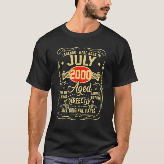 T-shirt Juillet 2000 22e anniversaire 22 ans Hommes femmes (Devant)