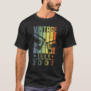 T-shirt Juillet 2007 Retro Vintage 14 Anniversaire 14E Ann