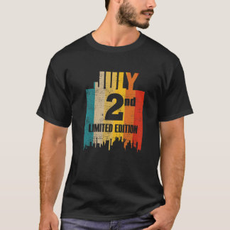 T-shirt Juillet 2 Edition Limitée Juillet 2E Jour Mois 7 R