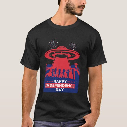 T-shirt Juillet 4 Alien OVNI Roswell Mars États-Unis Améri (Devant)