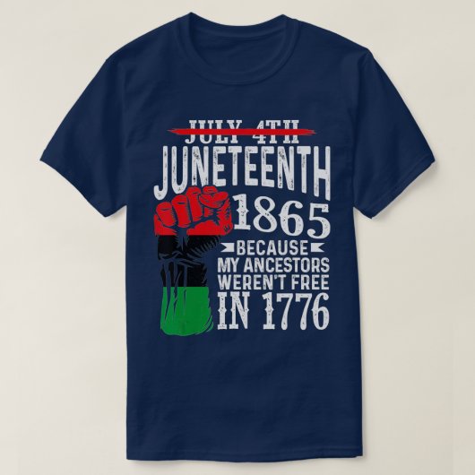 T-shirt Juillet 4 Juillet 1865 Parce Que Mes Ancêtres Cade (Design devant)
