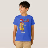 T-shirt Juillet 4 Patriotic Hot Dog Funny (Devant entier)