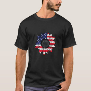 T-shirt Juillet 4 Rouge Blanc Bleu Américain Drapeau Tourn
