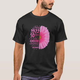 T-shirt Juillet Fille 1972 50 ans 50e anniversaire