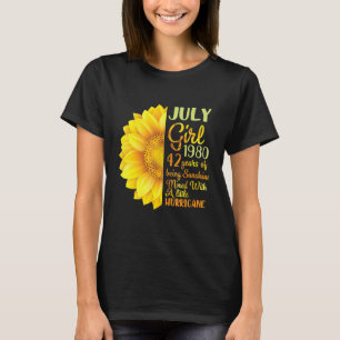 T-shirt Juillet Fille 1980 42 Ans D'Être Sunshine Mixé A