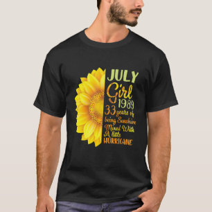 T-shirt Juillet Fille 1989 33 Ans D'Être Sunshine Mixé A